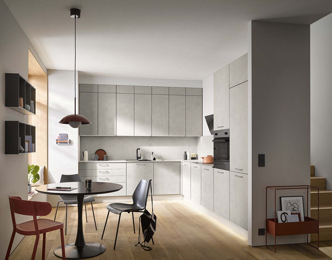 Moderne wit-grijze keuken met een tijdloos ontwerp, om jaren mee te gaan